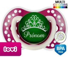 Couronne verte + prénom: Sucette LOVI Dynamic-su7.fr