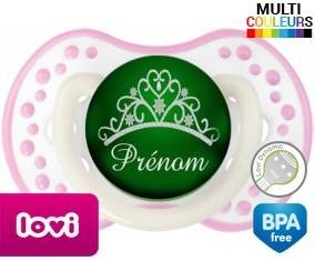 Couronne verte + prénom: Sucette LOVI Dynamic-su7.fr