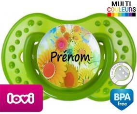 Tournesol + prénom : Tétine LOVI Dynamic personnalisée
