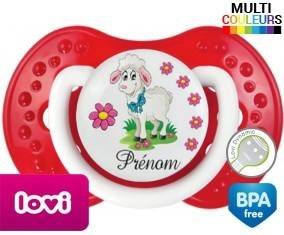 Mouton fleurs + prénom: Sucette LOVI Dynamic-su7.fr