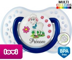 Mouton fleurs + prénom: Sucette LOVI Dynamic-su7.fr