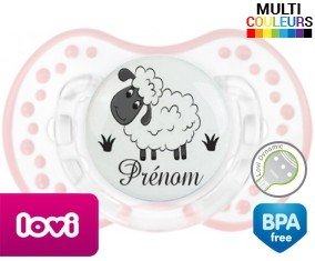 Moutons prairie + prénom: Sucette LOVI Dynamic-su7.fr