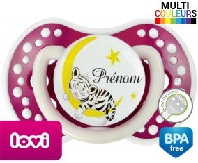 Tigre lune + prénom: Sucette LOVI Dynamic-su7.fr