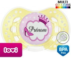 Couronne princesse et chaussure + prénom: Sucette LOVI Dynamic-su7.fr