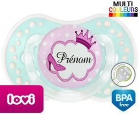 Couronne princesse et chaussure + prénom: Sucette LOVI Dynamic-su7.fr