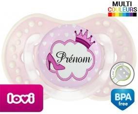 Couronne princesse et chaussure + prénom: Sucette LOVI Dynamic-su7.fr