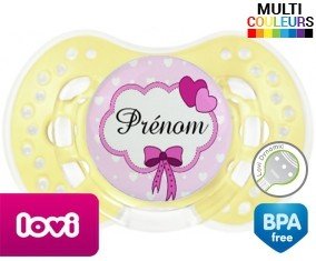 Princesse et noeud + prénom: Sucette LOVI Dynamic-su7.fr