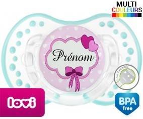 Princesse et noeud + prénom: Sucette LOVI Dynamic-su7.fr