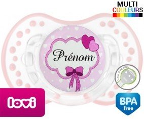 Princesse et noeud + prénom: Sucette LOVI Dynamic-su7.fr