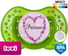 Coeurs princesse + prénom : Sucette LOVI Dynamic personnalisée