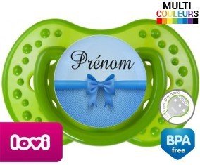 Tetine Flot bleu + prénom embout LOVI Dynamic personnalisée