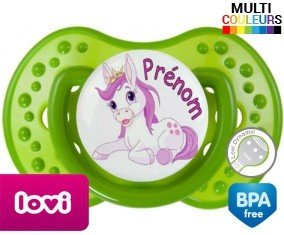 Licorne style2 + prénom: Sucette LOVI Dynamic-su7.fr