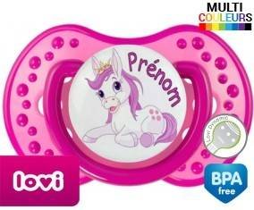 Licorne style2 + prénom: Sucette LOVI Dynamic-su7.fr
