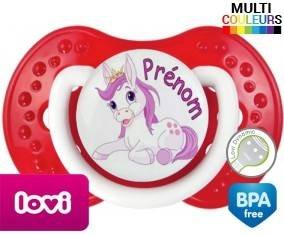 Licorne style2 + prénom: Sucette LOVI Dynamic-su7.fr