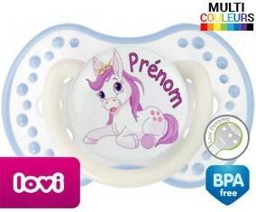 Licorne style2 + prénom: Sucette LOVI Dynamic-su7.fr