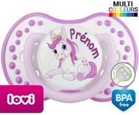 Licorne style2 + prénom: Sucette LOVI Dynamic-su7.fr