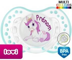 Licorne style2 + prénom: Sucette LOVI Dynamic-su7.fr