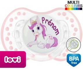 Licorne style2 + prénom: Sucette LOVI Dynamic-su7.fr
