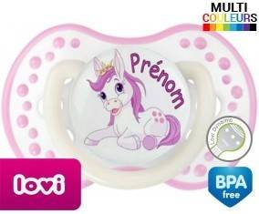 Licorne style2 + prénom: Sucette LOVI Dynamic-su7.fr