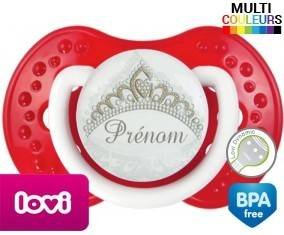Couronne argentée + prénom: Sucette LOVI Dynamic-su7.fr