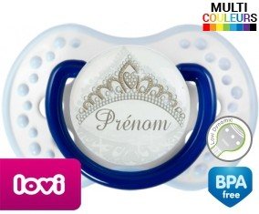 Couronne argentée + prénom: Sucette LOVI Dynamic-su7.fr