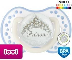 Couronne argentée + prénom: Sucette LOVI Dynamic-su7.fr