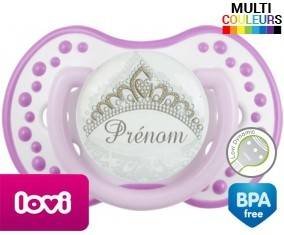 Couronne argentée + prénom: Sucette LOVI Dynamic-su7.fr