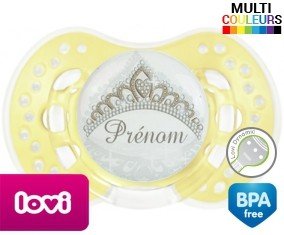 Couronne argentée + prénom: Sucette LOVI Dynamic-su7.fr
