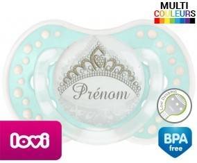 Couronne argentée + prénom: Sucette LOVI Dynamic-su7.fr