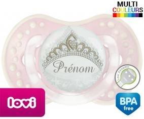 Couronne argentée + prénom: Sucette LOVI Dynamic-su7.fr