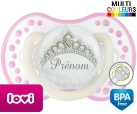 Couronne argentée + prénom: Sucette LOVI Dynamic-su7.fr