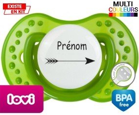 Tetine Flèche + prénom embout LOVI Dynamic personnalisée
