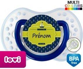 Couleur marin + prénom: Sucette LOVI Dynamic-su7.fr