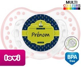 Couleur marin + prénom: Sucette LOVI Dynamic-su7.fr