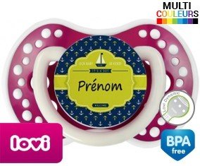 Couleur marin + prénom: Sucette LOVI Dynamic-su7.fr