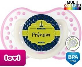 Couleur marin + prénom: Sucette LOVI Dynamic-su7.fr