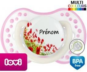 Coquelicot + prénom: Sucette LOVI Dynamic-su7.fr