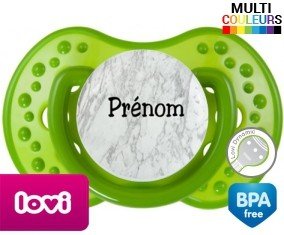Motif marbre + prénom : Tétine LOVI Dynamic personnalisée