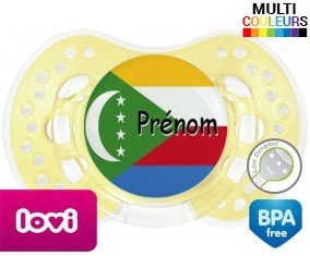 Drapeau comores + prénom: Sucette LOVI Dynamic-su7.fr