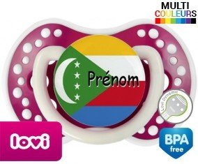 Drapeau comores + prénom: Sucette LOVI Dynamic-su7.fr