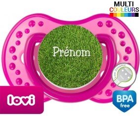 Motif pelouse + prénom: Sucette LOVI Dynamic-su7.fr