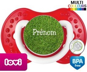 Motif pelouse + prénom: Sucette LOVI Dynamic-su7.fr