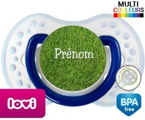 Motif pelouse + prénom: Sucette LOVI Dynamic-su7.fr