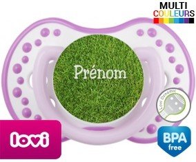 Motif pelouse + prénom: Sucette LOVI Dynamic-su7.fr