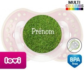 Motif pelouse + prénom: Sucette LOVI Dynamic-su7.fr
