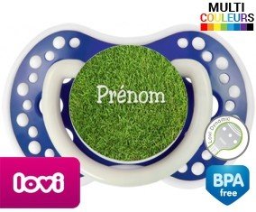 Motif pelouse + prénom: Sucette LOVI Dynamic-su7.fr