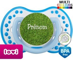 Motif pelouse + prénom: Sucette LOVI Dynamic-su7.fr