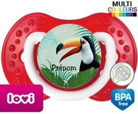 Toucan tropical + prénom: Sucette LOVI Dynamic-su7.fr