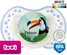 Toucan tropical + prénom: Sucette LOVI Dynamic-su7.fr