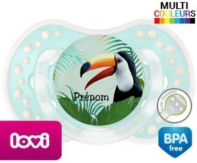 Toucan tropical + prénom: Sucette LOVI Dynamic-su7.fr